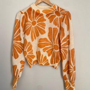 Marine Layer XS Alma Puff Sleeve Sweater